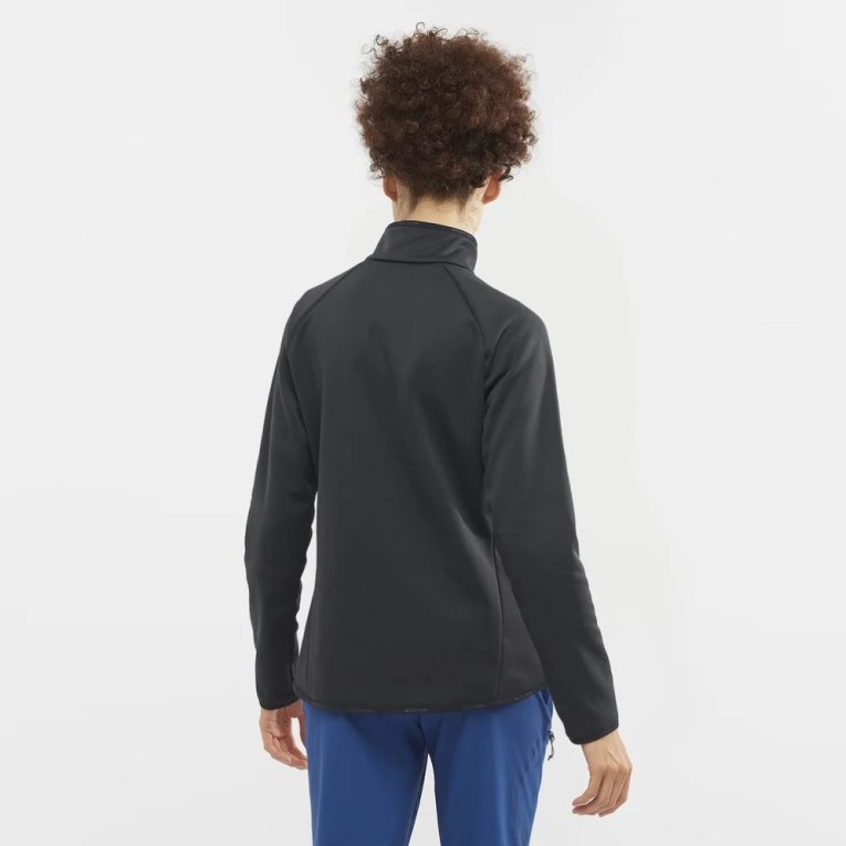 Chaquetas Salomon Essential Warm Half Zip Mujer Negros | MX QNXZ782